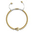 Cerf-volant | Or 18 carats et crème | Bracelet Charmballa en Cristal de Macramé